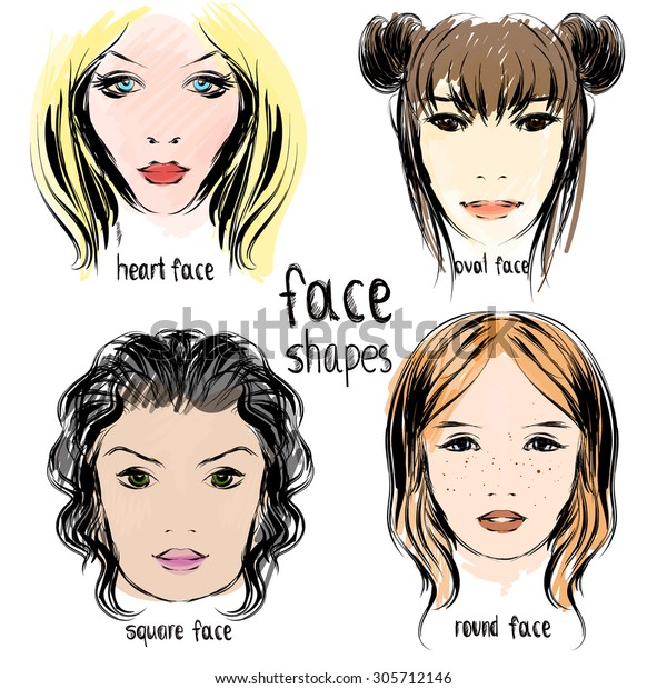 Vector Set Face Shapes Stock Vector Royalty Free