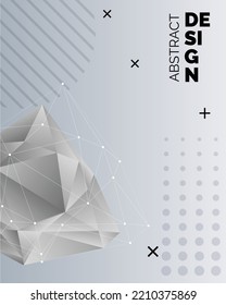 Vector set of faceted 3d crystal colorful shapes. banners. Faceted 3d shapes. crystal banners