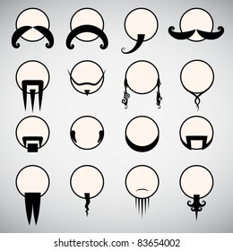vector set of facial hair types