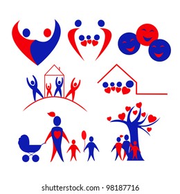 Vector set of family, love logos