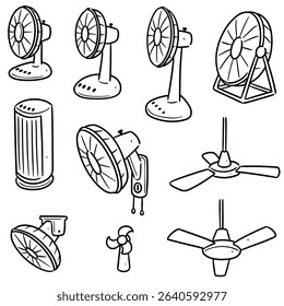 vector set of fan cartoon
