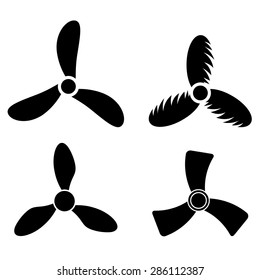 Vector Set of Fan Icons Isolated on White Background