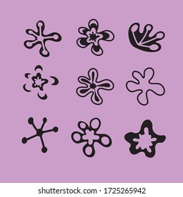 Vector set of fantastic unusual flowers. Useful for decorating invitations, backgrounds, advertising, banners, cards, toys, packaging, clothes, books, baby products.