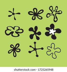 Vector set of fantastic unusual flowers. Useful for decorating invitations, backgrounds, advertising, banners, cards, toys, packaging, clothes, books, baby products.