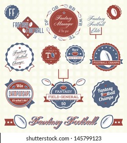 Vector Set: Fantasy Football League Labels and Icons