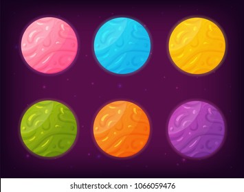 Vector set of fantasy planets. Perfect for games,  devoted to space and universe and other design works.