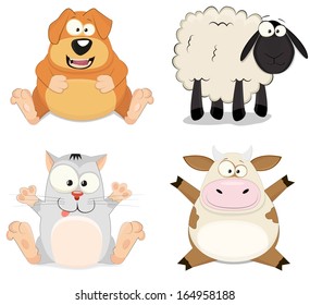 vector set of farm animals