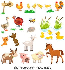 Vector set of farm animals