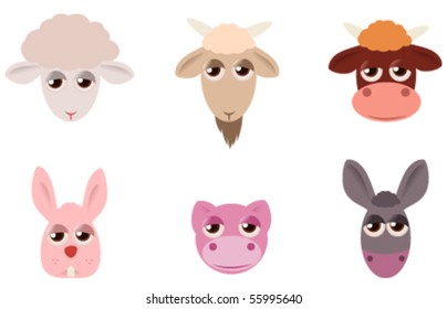 vector set of farm animals