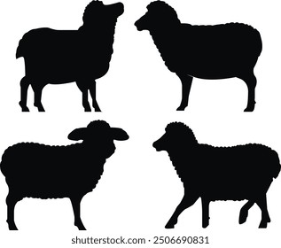 Vector set of farm animals flat icons. Contains icons cow, horse, goat, goose, donkey, rooster, pig, duck and more. Pixel perfect. simple vector icons with transparent background.