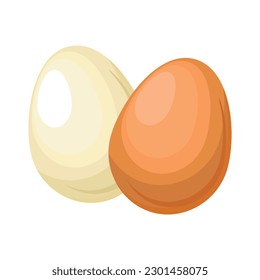 Vector set of farm eggs. The concept of cooking and fresh food. Chicken yolk and protein. A beautiful element for your design.