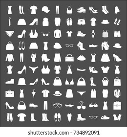 Vector Set of Fashion collection of wardrobe. Various clothing