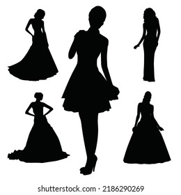 Vector Set Fashion Girls Top Models Stock Vector (Royalty Free ...