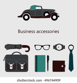 Vector set of fashionable men accessories illustration