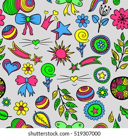 Vector set of fashionable patches elements like heart, flower, mail, cloud, leaf, sun.