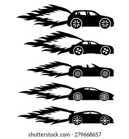 Vector set. Fast cars.