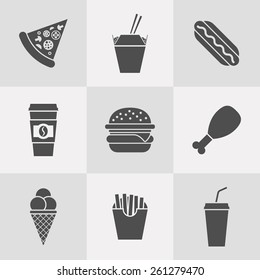 vector set of fast food icons