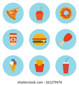 vector set of fast food icons