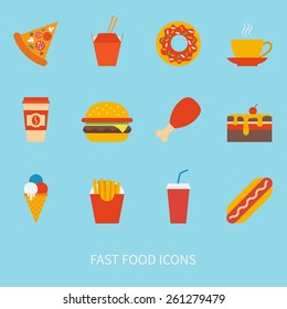 vector set of fast food icons