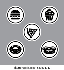 Vector set of fast food icons