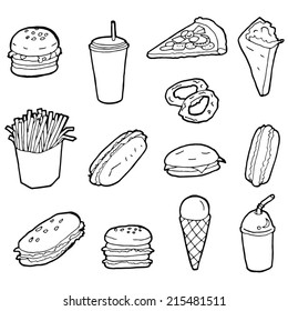 vector set of fastfood