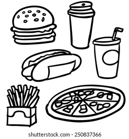 vector set of fastfood