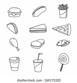 Vector set of fastfood