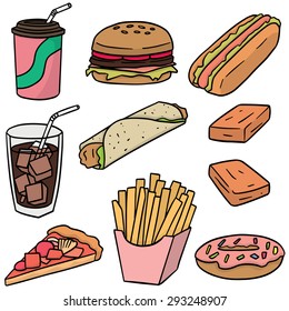 vector set of fastfood