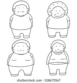 vector set of fat people