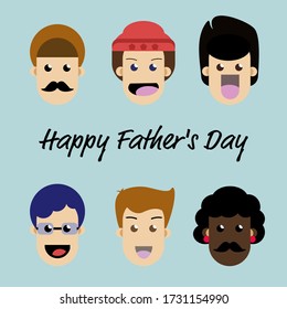Vector set of fathers Day face icon vector. Design for card, celebration concept in Father's Day. Holiday and symbol.