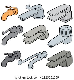 vector set of faucet