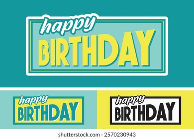 vector set features a collection of playful and festive "Happy Birthday" lettering designs in various styles. Perfect for birthday cards, invitations, party decoration, and more