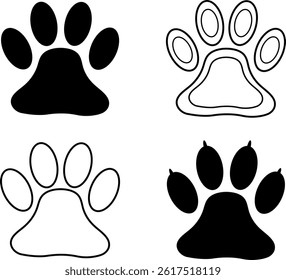 A vector set features a paw print design