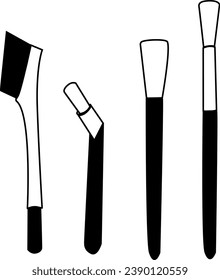 A vector set featuring cleaning brushes specifically designed for maintaining and cleaning coffee makers.