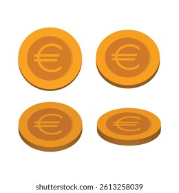 Vector Set Featuring Euro Currency Symbols, Finance, Banking, Business, Money, and Digital Payment Icons

