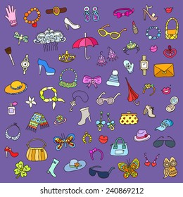 The vector set of female accessories