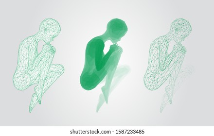 vector set of female figures in dance poses on white background