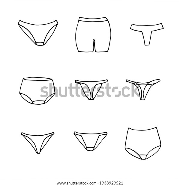 Vector Set Female Panties Style Doodle Stock Vector Royalty Free