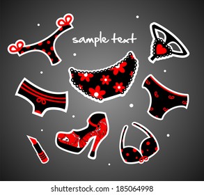 Vector set of female panty