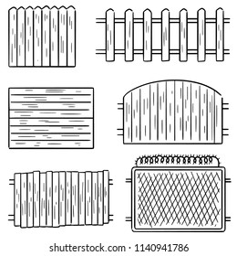 vector set of fence