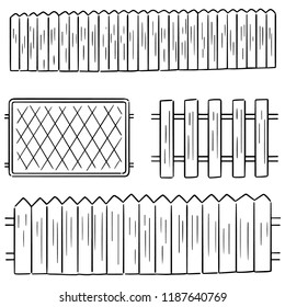 vector set of fence