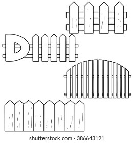 vector set of fence