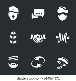 Vector Set of Fight against terrorism Icons.