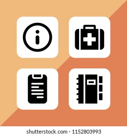 vector set. files and folders, medical and information circular button symbol illustration for web and graphic design