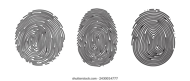 vector set of fingerprint types. fingerprint vector illustration. minimalist style