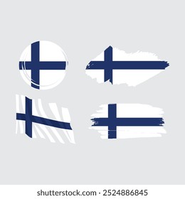 Conjunto de Vectores Bandera nacional de Finlandia