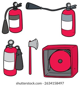 conjunto de extintores de incêndio