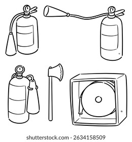conjunto de extintores de incêndio