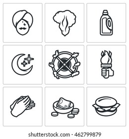 Vector Set of Fire Show Icons. 
