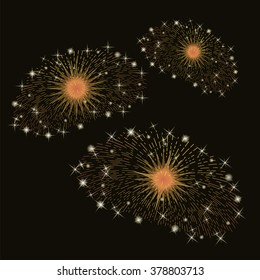 Vector Set of Fireworks